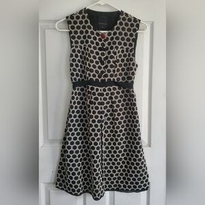 Anna Sui For Anthropologie Black And White Embroidered Sleeveless Dress, Size 4